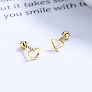 Boucles d'oreilles à la mode géométrique damier coeur Simple conception métal oreille bijoux pour femmes été plage vacances accessoires - Product Image 5