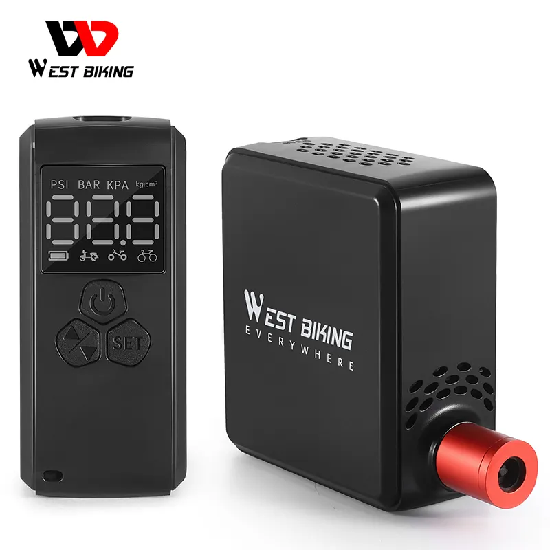 WEST BIKING Bomba de aire recargable de fábrica original Accesorios para bicicletas Mini bomba de bicicleta eléctrica portátil de alta presión