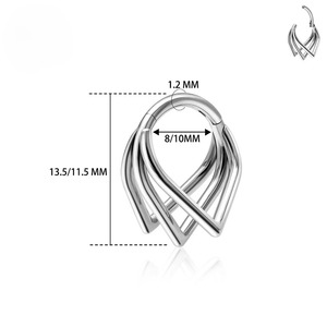 Anneau clicker triple en titane 16G pour piercing de nez, septum, cartilage d'oreille, tragus, hélix – Bijoux pour femme - Product Image 5