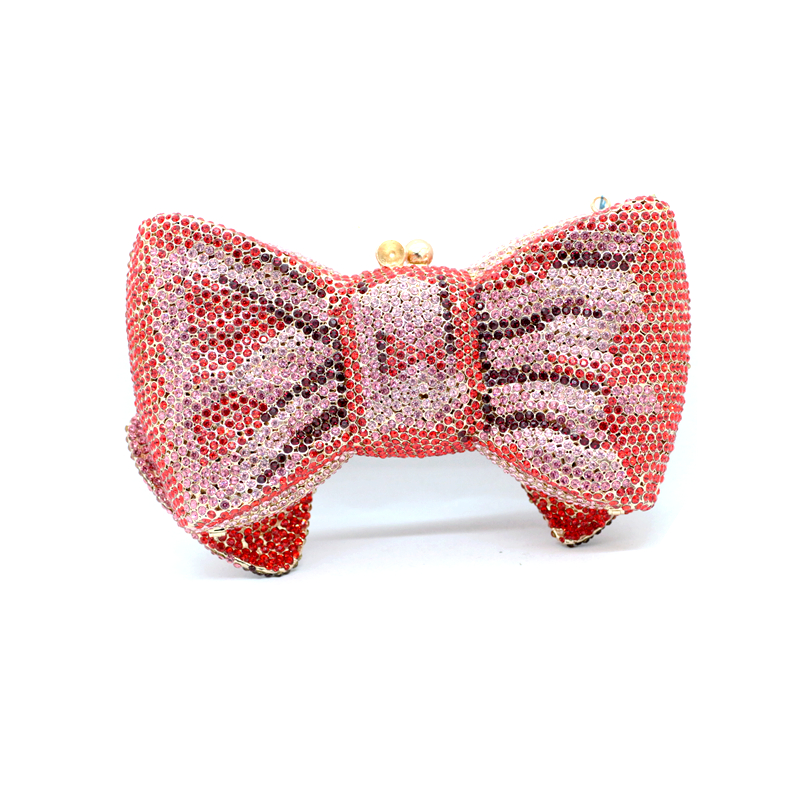 Fashion Classical Women Accessories Diamonds Handbag Luxury Clutches Bow Knot Crystal Purses Bridal Wedding Party Popsicle Bag