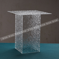 Présentoir Acrylique Transparent Ondulé Lumineux en Gros, Supports de Buffet Carrés en Acrylique, Lampes Cubes, Présentoirs Rehausses Empilables