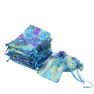 Sacchetti di Organza in maglia personalizzata sacchetti per gioielli piccoli sacchetti regalo con coulisse per imballaggio sacchetti di Organza forniture