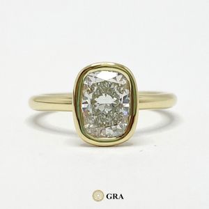2ct Bezel Moissanite Anneaux 14k Solid Gold <span class=keywords><strong>Solitaire</strong></span> Bagues de Fiançailles Gra Certified Diamond Jewelry Moissanite Ring - Product Image 1