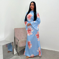 Robe longue décontractée d'été Vanfound 120029 en polyester imprimé à motif floral, coupe ample, longueur cheville, taille personnalisable