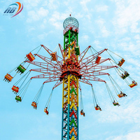 Attraction de parc à sensations fortes pour adultes : Manège Tour Volante, Tour Volante Rotative à Chute Libre, pour utilisation en parc d'attractions, à vendre