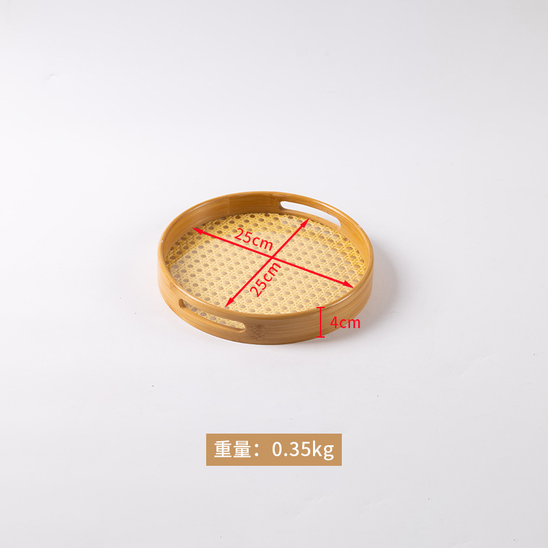 Round handbag with woven rattan base 25*25*4