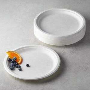 Plato Redondo de Bagazo de 10 Pulgadas, Apto para Microondas, Resistente al Calor, Desechable, Biodegradable, para Restaurante, Camping, Picnic - Product Image 3
