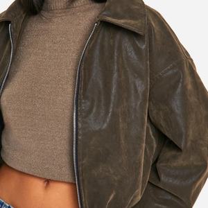 Chaqueta Varsity de Cuero PU Negra Personalizada de Alta Calidad para Hombre, Chaqueta Holgada de Alta Gama para Mujer - Product Image 2