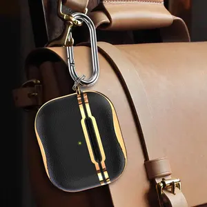 Funda para Airpods Pro 2 con gancho, funda para auriculares galvanizada en oro negro, funda para auriculares para Apple <span class=keywords><strong>Air</strong></span> Pod <span class=keywords><strong>3</strong></span> Pro de segunda generación - Product Image 3