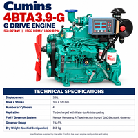Mesin Diesel Asli DCEC Cummin 4BTA3.9-G G Drive 3.9L 4 Silinder 50 hingga 97 kW 1500/1800RPM untuk Genset Diesel