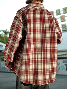 Mens Nút xuống áo sơ mi thường xuyên phù hợp với dài tay áo giản dị kẻ sọc kỳ nghỉ Áo Sơ Mi Nam truyền thống hàng đầu kiểm tra Áo Sơ Mi Áo khoác nam - Product Image 6