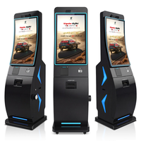 Kiosco de Pago Autoservicio con Pantalla Táctil Curva de 32 Pulgadas, 4K, con Escáner de Código QR y Lector de Código de Barras