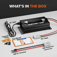 LiTime12V (14.6V) 40A chargeur de batterie professionnel montable solaire Lipo Camping Rechargeable plus longue durée de vie 12V chargeur de batterie