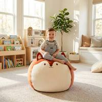 Bolsa de Almacenamiento de Juguetes con Forma de Animal, Organizador Tipo Puff, Funda de Felpa Suave con Diseño de Gato para Organizar Juguetes Infantiles