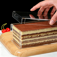 Boîte à gâteau tiramisu en acrylique transparent avec couvercle, boîte de présentation de dessert transparente pour comptoir de boulangerie, réutilisable
