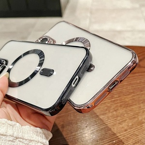 Electroplate Gold Plated Shockproof Magnetic <strong>Cell</strong> Cover Magnet <strong>Phone</strong> <strong>Case</strong> for iPhone 17 16 15 14 Pro Max - Product Image 3