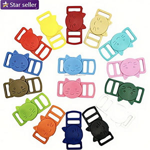 Mèo Cổ Áo ly khai khóa Chó cổ áo nhanh chóng phát hành nhựa khóa kích thước màu đen nhựa vành đai khóa điều chỉnh Túi phụ kiện - Product Image 1