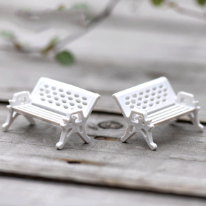 Fairy Garden Accessories Miniature Dollhouse White <b>Plastic</b> Eco-Friendly Cartoon <b>Bench</b> Chair Micro Landscape Decoration DIY Craft - Product Image 4