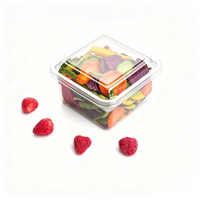 Boîte carrée transparente jetable en PET pour noix, durable, étanche à l'humidité, scellée, pour pâtisserie, salade de fruits, gâteau, stockage alimentaire, qualité alimentaire X-780L