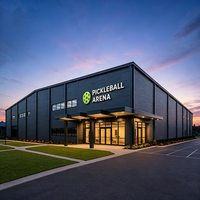 Structure de bâtiment pour terrain de pickleball intérieur, avec tribune en acier, prête à l'emploi, homologuée AISC, arène sportive