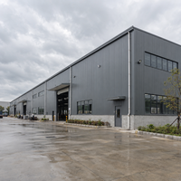 Atelier préfabriqué en structure métallique avec panneaux composites isolés et auvent, kits d'entrepôt métallique, bâtiment industriel de fabrication
