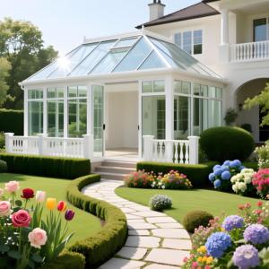 Invernadero de Vidrio Templado Resistente al Viento y a la Nieve, Solárium Exterior con Ventanas de Ventilación para Proyectos Residenciales de Jardín - Product Image 5