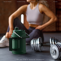 Bouteille d'eau isolée de 128oz gallon en acier inoxydable avec paille Cantine en métal étanche à triple paroi pour le sport