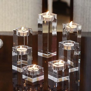 Square Crystal Table <strong>Tealight</strong> Candle <strong>Holders</strong> for Cafes &amp; Decoration &amp; Gifts CH-M037 - Product Image 5