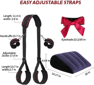 Ensemble d'accessoires de bondage : menottes et laisse, dispositifs de retenue BDSM, kit d'écartement sexuel, ensemble de sangles de positionnement avec pinces à tétons, pour couples fétichistes - Product Image 5