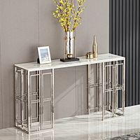 Table Console de Salon en Acier Inoxydable Doré de Qualité Supérieure, Mobilier d'Intérieur