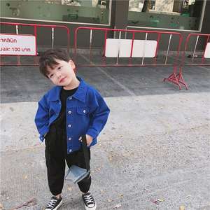 Nova chegada meninos e meninas infantis boutique sólida denim casaco casual jeans jaqueta roupas para crianças - Product Image 3