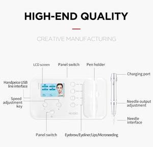 NUOJO Máquina de Tatuaje Eléctrica, Kit PMU de Acero con Logotipo Personalizado, <span class=keywords><strong>Precio</strong></span> Bajo, Ombre, Semi Permanente, Nano <span class=keywords><strong>Micropigmentación</strong></span> - Product Image 2