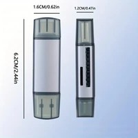 Lector de Tarjetas de Teléfono Móvil USB 2.0 SD TF con Certificación CE y ROHS, Adaptador OTG USB C 3 en 1, Material ABS