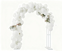 Grande arche de mariage blanche à 3 niveaux, support pour ballons, toile de fond de jardin, support métallique, cadre d'arche, pergola, hauteur 260 cm, largeur 102,3 cm