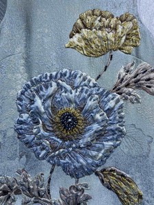 Colección de Verano, Vestido Casual de Cuello Redondo para Mujer, con Detalle de Cuentas, Tejido Jacquard con Flores Vintage, Alta Calidad - Product Image 5