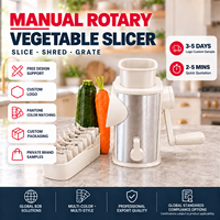 Râpe à légumes manuelle à poignée texturée avec tambours à lames interchangeables pour la préparation de salades, destinée aux importateurs d'outils de cuisine