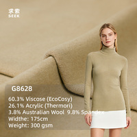 Tricot thermique d'hiver pour pull, sweat à capuche, sous-vêtements thermiques 300 g/m² en viscose, acrylique, laine australienne, élasthanne, couche d'air épaisse