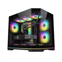 Boîtier d'ordinateur de jeu en gros avec panneau latéral en verre trempé, compatible avec les cartes mères Micro ATX, vente directe d'accessoires pour PC