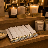 Allumettes en bois élégantes personnalisées avec impression de marque pour bougies parfumées – Vente en gros pour boutiques