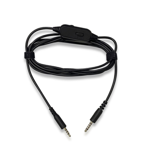 Câble audio blindé en PVC de 1,5 m, nouveau style 2022, 24-30 AWG, avec contrôle du volume et interrupteur muet, 3,5 mm mâle-mâle pour microphone - Product Image 1