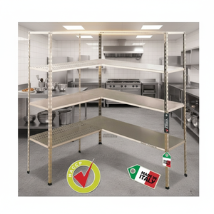 Scaffale Impilabile a 3 Ripiani in Acciaio Inox AISI 304, 140x40 Altezza 150cm, Caratteristiche Durevoli, Modello INXSCA0117 - Product Image 3