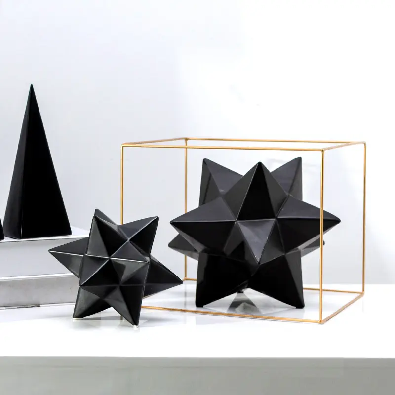 Adornos de estrellas para decoración del hogar, accesorios dorados para la casa, en Stock