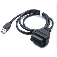 Câble OBD2 16 broches femelle vers USB, 1 mètre, convertisseur OBD, câble d'alimentation et de charge pour GPS automobile 12V