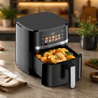 Friteuse à air manuelle de haute qualité 7L avec une puissance de 1500W et un panier unique, cuisson sans huile, fabriquée en Chine