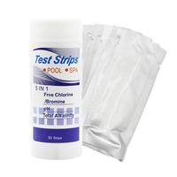 50 pièces 5 en 1 bandes de Test d'eau PH papier testeur d'eau polyvalent haute précision détection facile accessoires de piscine d'aquarium