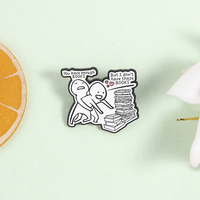 Broche en émail amusante avec citation humoristique sur le thème des livres, bijou fantaisie, cadeau pour amis