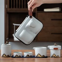 Nouveau Design Portable Logo personnalisé voyage four fixe Kung Fu juste tasse cadeau service à thé avec sac