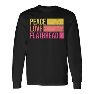 T-shirt a maniche lunghe retrò Peace Love Flatbread - Product Image 1