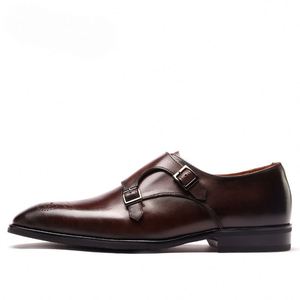 Top-quality Luxury Men's Square Full-grain Leather Handcrafted Business Wedding <b>Shoes</b> Comfortable Waterproof <b>Height</b> <b>Increasing</b> - Product Image 4