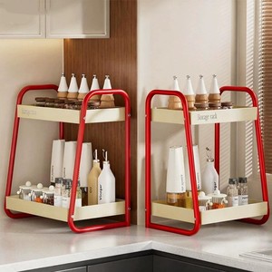 Étagère à épices de <span class=keywords><strong>cuisine</strong></span> à 2 niveaux, organisateur de comptoir sans assemblage, support autoportant pour huile, vinaigre et assaisonnements, nouveau rangement de style chinois - Product Image 1